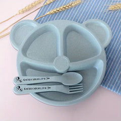 3-Piece Baby Bowl Set with Cartoon Bear - Feeding, Eating & Training