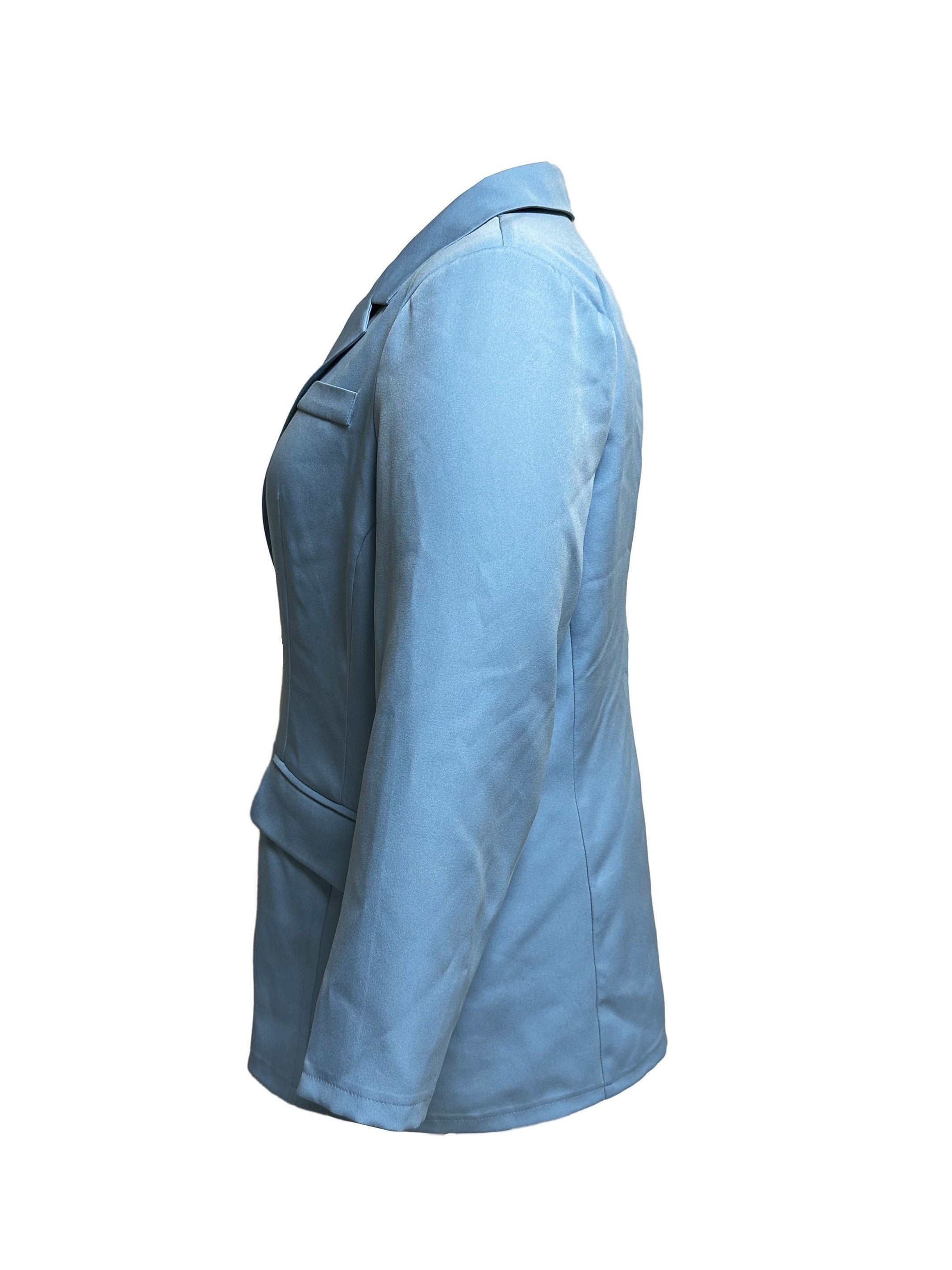 Colorblock Long Sleeve Casual Blazer