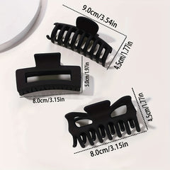 3pcs Hollow Hair Claw Nonslip Ponytail Holder