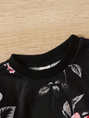 Toddler Baby Girls Sweatshirt Floral Print Long Sleeve Pullover Top