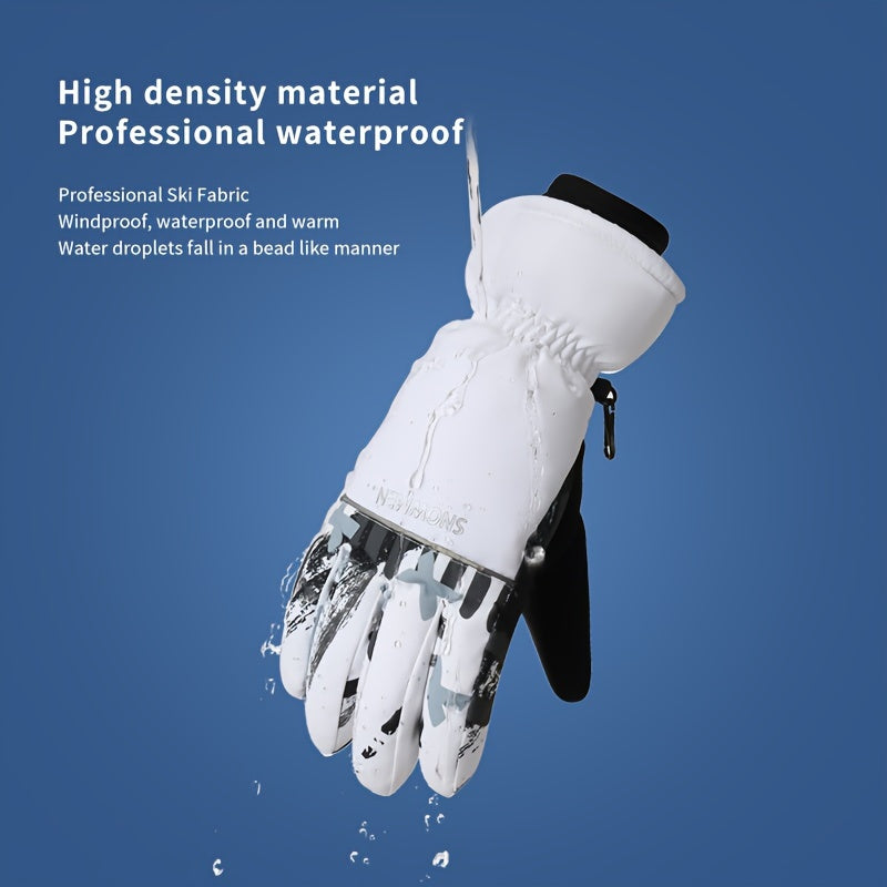 Winter Windproof Skiing Gloves Waterproof Plush Screen Touchable