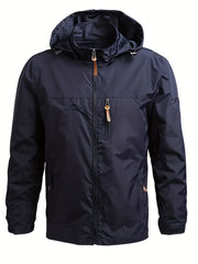 Men's Lightweight Hooded Windbreaker Jacket for Spring Fall