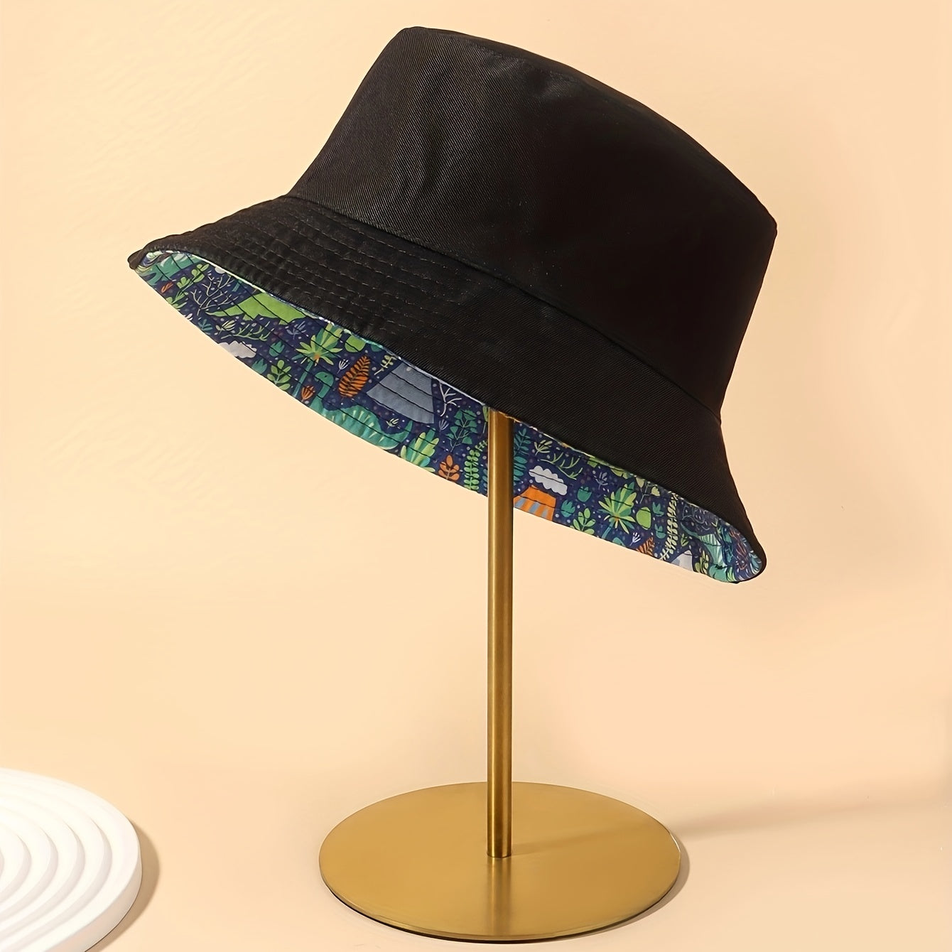 Unisex Dino Leaf Bucket Hat Outdoor Sunshade