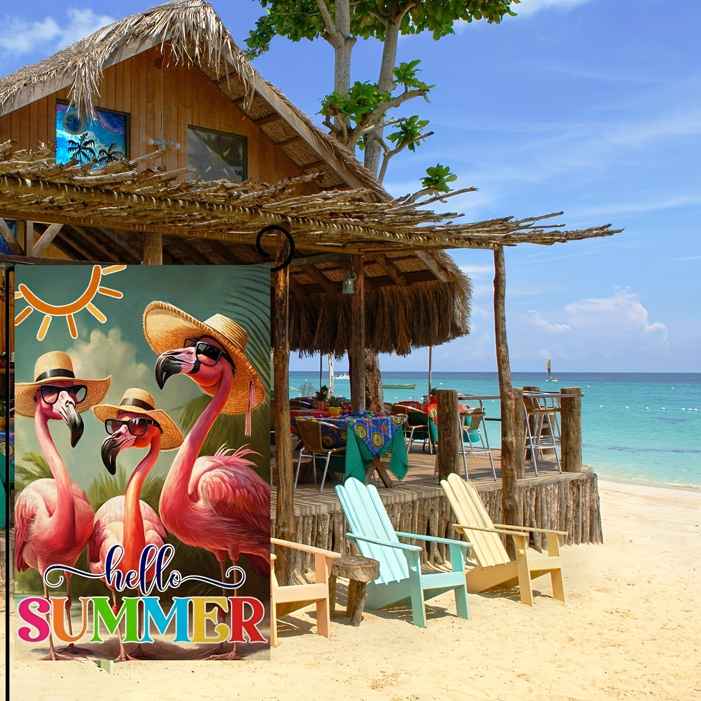 Summer Flamingo Garden Flag Double Sided Beach Funny Holiday Decoration