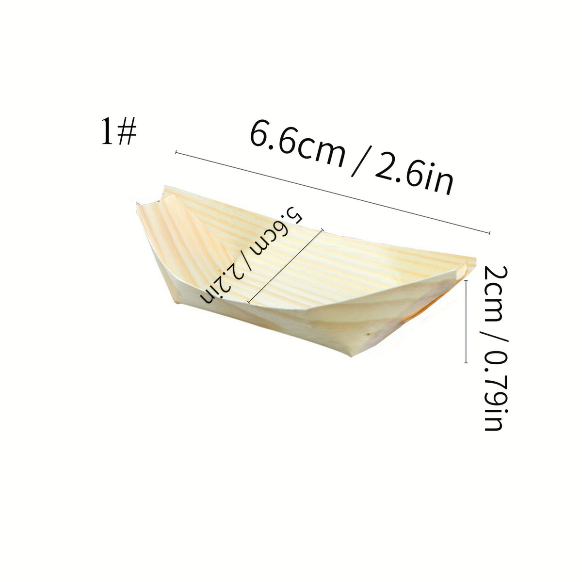 50pcs Compostable Biodegradable Wood Boat Plates for Parties