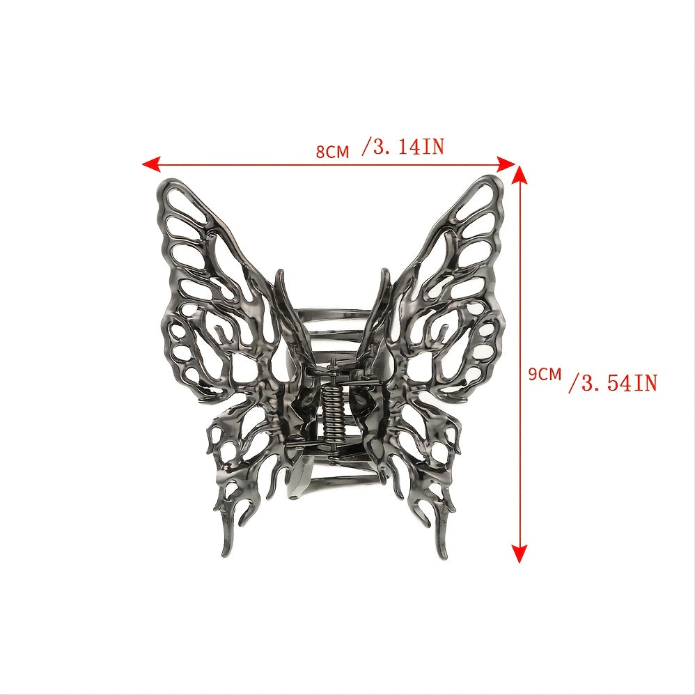 Hollow Butterfly Chignon Hair Clip Strong Hold Grip Hair Jaw Clip