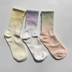 Gradient Ribbed Socks Soft Mid Tube Women's Stockings & Hosiery