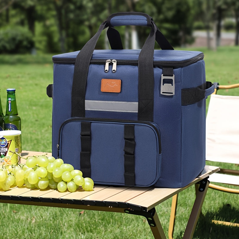 40L Insulated Picnic Bag Large Capacity Outdoor Cooler Durable Oxford Fabric
