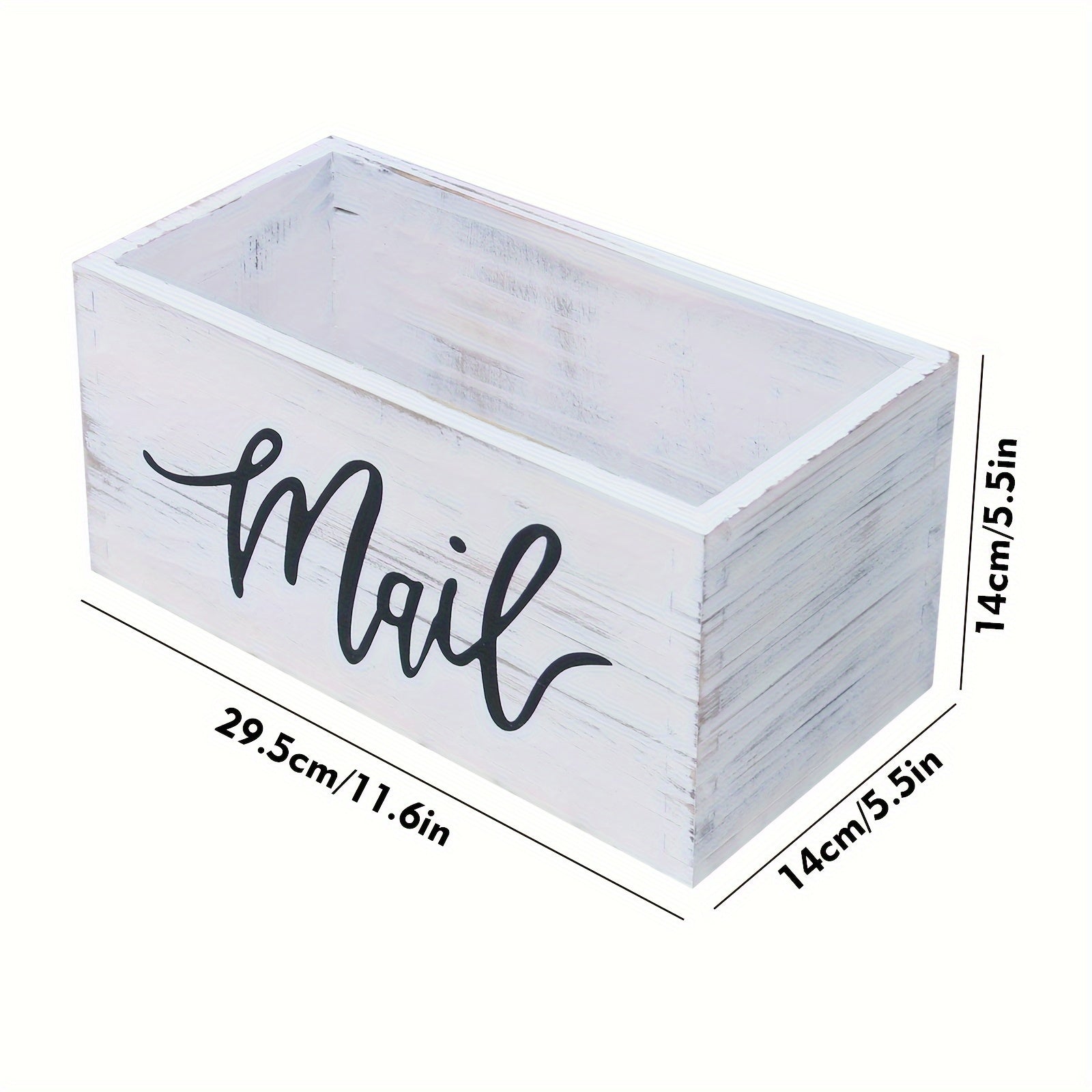 Retro Wooden Storage Box Mail Organizer