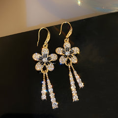 Rhinestone Tassel Drop Earrings for Women