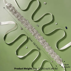 MIALLO Bridal Rhinestone Belt Handcrafted Sparkling Waistband Wedding Dresses