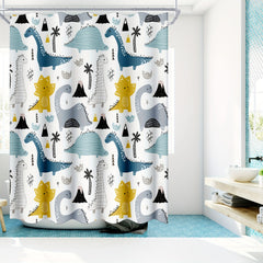 Colorful Dinosaur Shower Curtain Waterproof Bathroom Decor