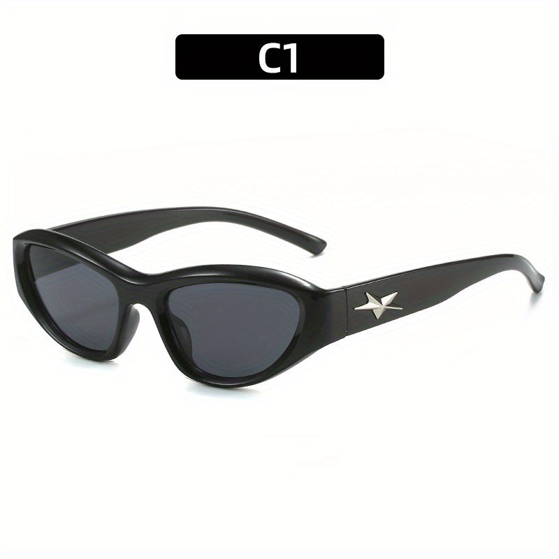 Y2K Triangle Cat Eye Sunglasses Star Jelly Frame Glasses UV400