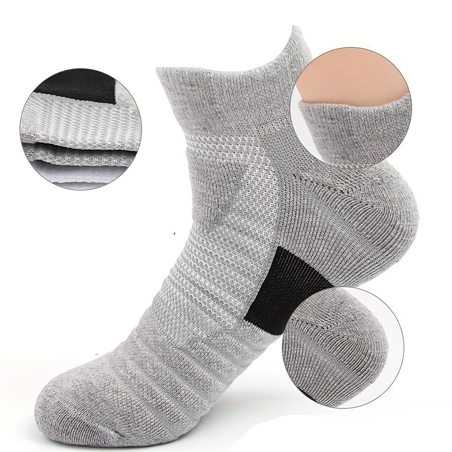 3 Pairs Men's Mid Crew Sport Socks Absorbent Breathable for Basketball Running