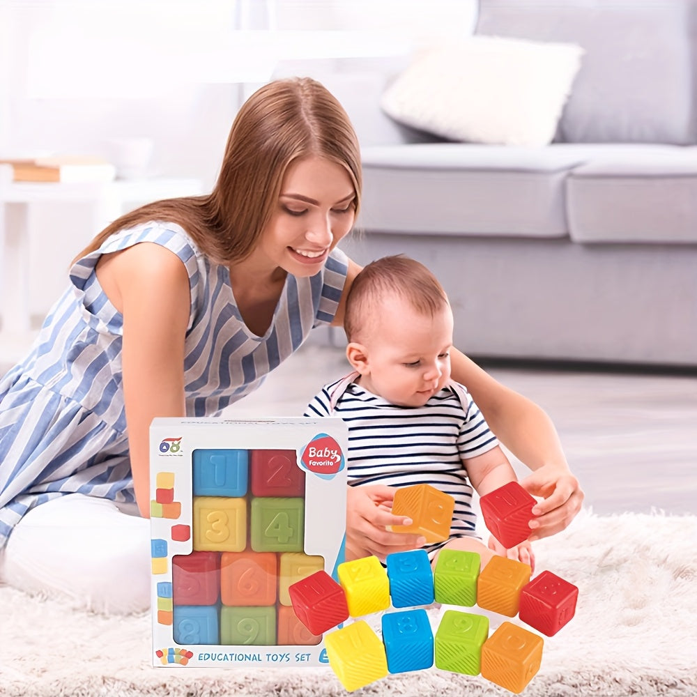 Kids Building Blocks Toy with Numbers, Recognition Learning Bricks