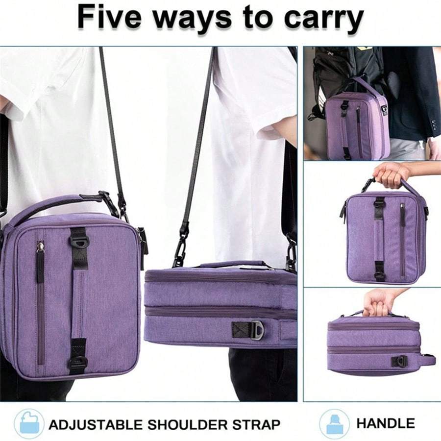 Insulated Bento Lunch Bag Square Oxford Cloth Hand Washable Aluminum Foil