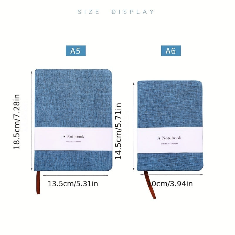 Floral Printed Linen Cloth Notebook A5 Hard Cover Notepad