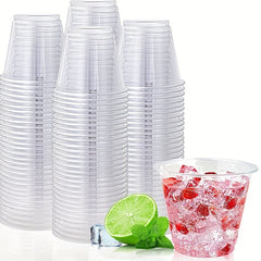 50pcs 270ml 9 Oz Disposable Plastic Cup With Lid - Wedding Party Christmas Cup