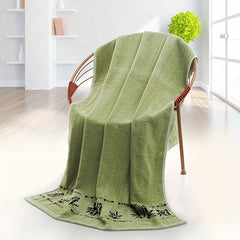 Bamboo Fiber Bath Towel 55x27in with Leaf Pattern