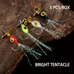 5pcs Bionic Hard Bait Jig Head Hook w/ Propeller Fishing Tackle