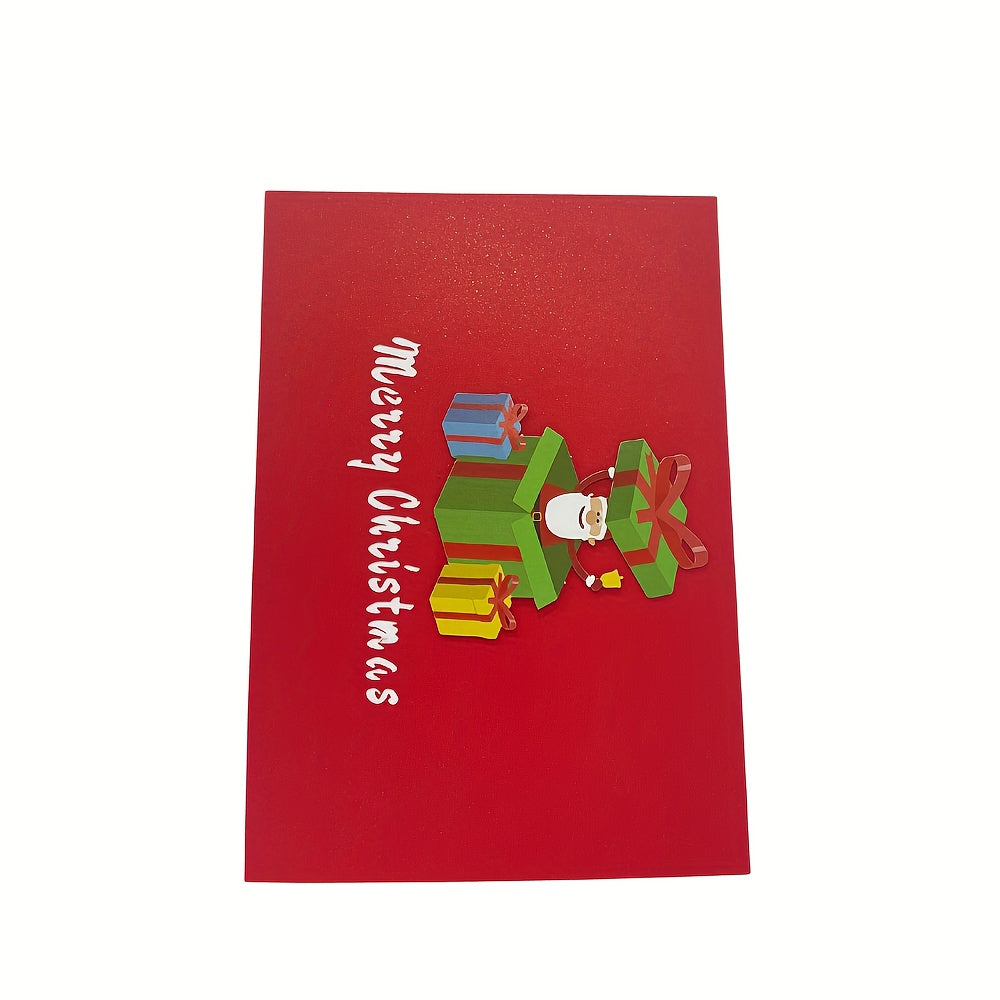 1pc Merry Christmas Pop Up Card Happy Year 3D Greeting Card