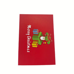 1pc Merry Christmas Pop Up Card Happy Year 3D Greeting Card