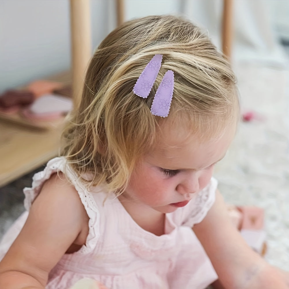 20 Pcs Floral Print Toddler Hair Clips Non Slip Snap Clips Kids Hair Accessories