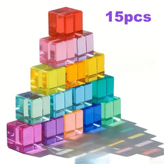 Colorful Acrylic Building Blocks Toys - Set of 30pcs High Transmittance Blocks