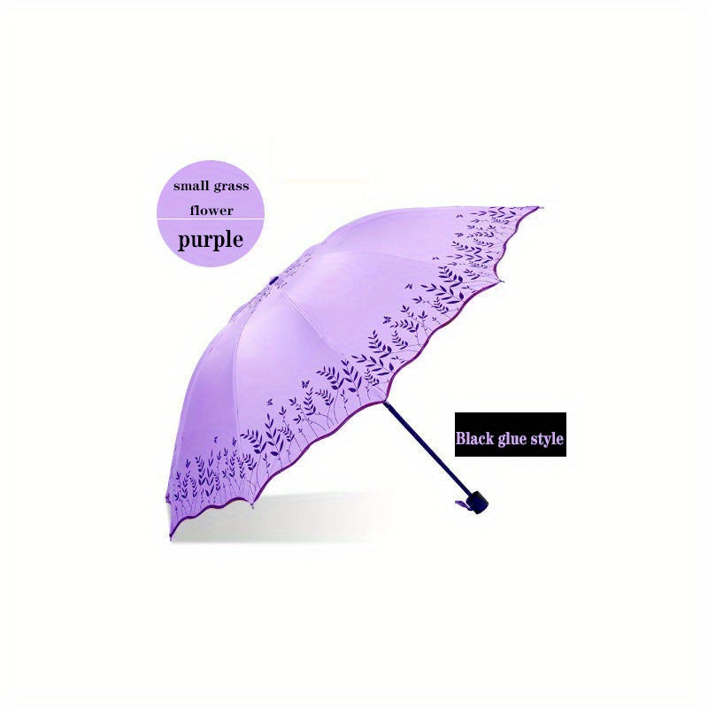 Large Flower Sunshade Manual Umbrella 10 Ribs