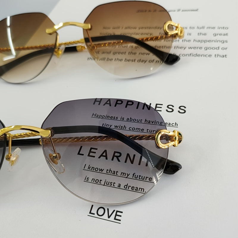 Retro Sunglasses Pilot Round Alloy Eyewear Men Women Gradient Sunshades UV 400