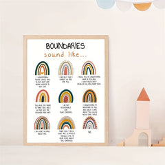 Boundaries Mental Health Wall Decor Poster 20 x 25 cm Unframed