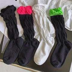 4 Pairs Thin Puff Socks Comfy & Breathable Women's Stockings