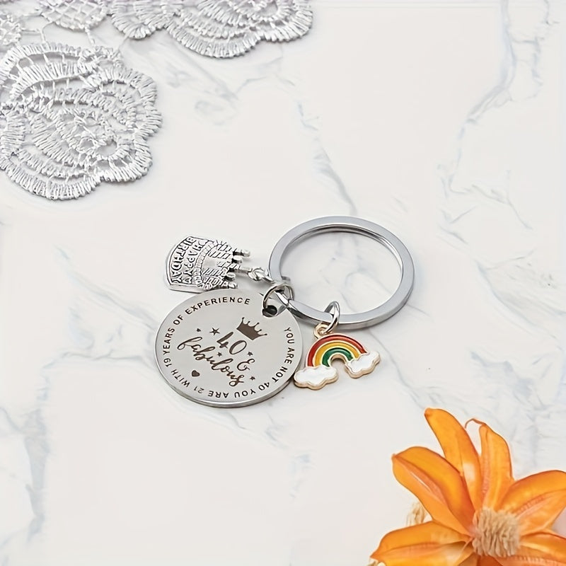 Stainless Steel Birthday Keychain for Him & Her