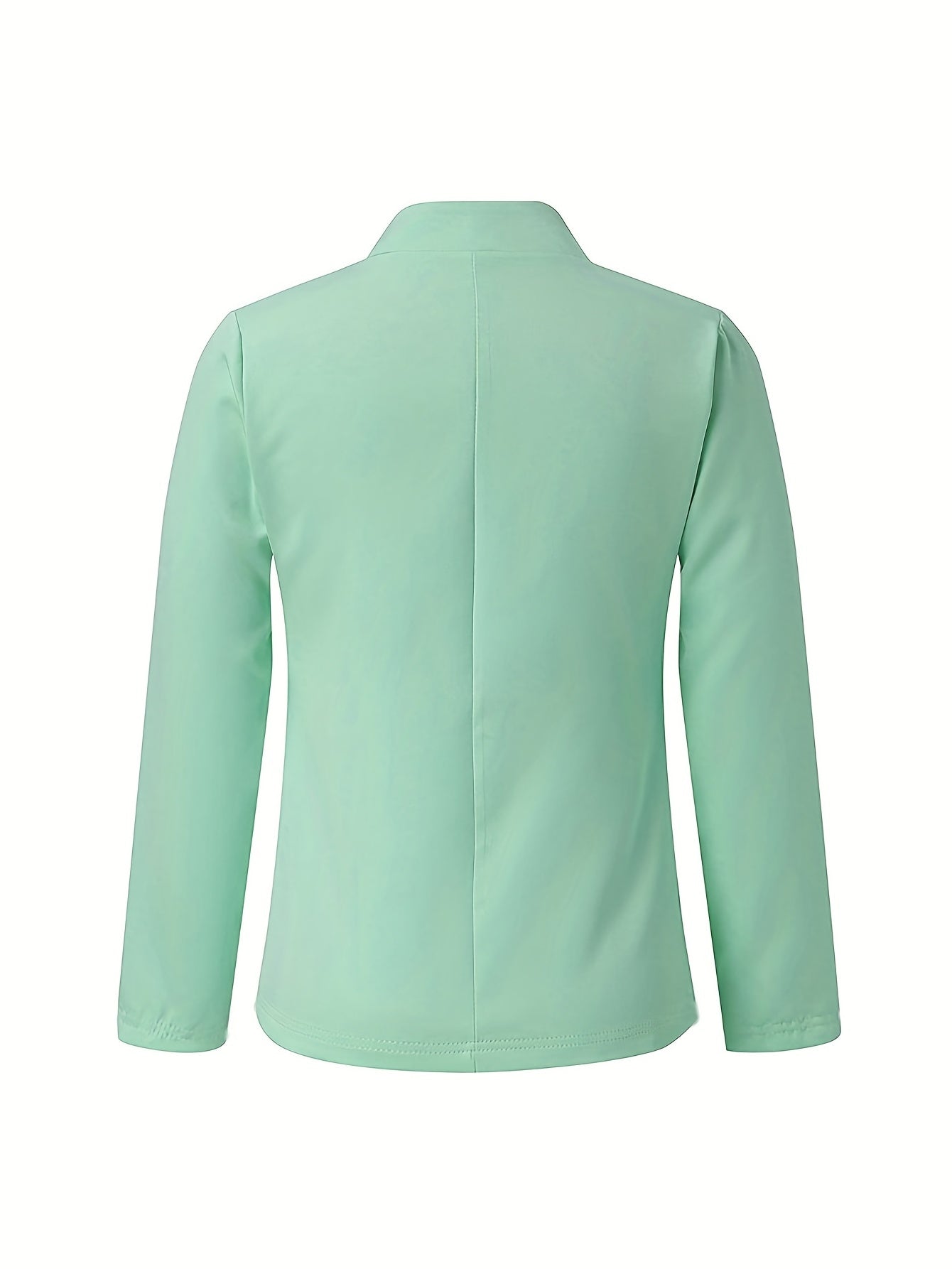 Solid Open Front Jacket for Women's Business Attire