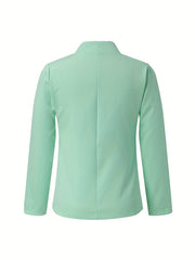 Solid Open Front Jacket for Women's Business Attire