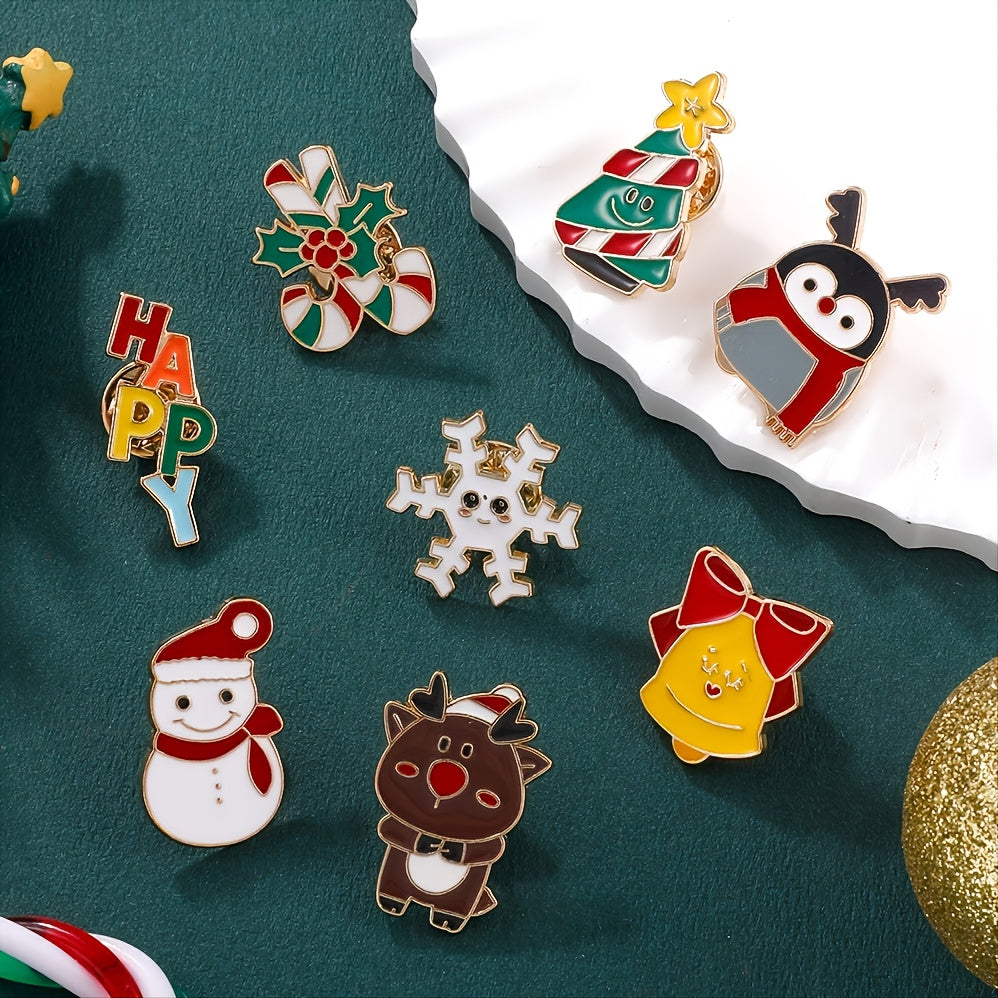 Men's Christmas Pattern Red Alloy Pin