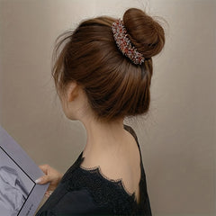 Crystal Pearl Hair Device Braided Headdress Hair Artifact Bun Accessories