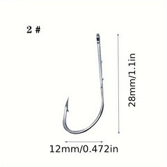 50pcs Long Shank Barbed Bait Holder Fishing Hook