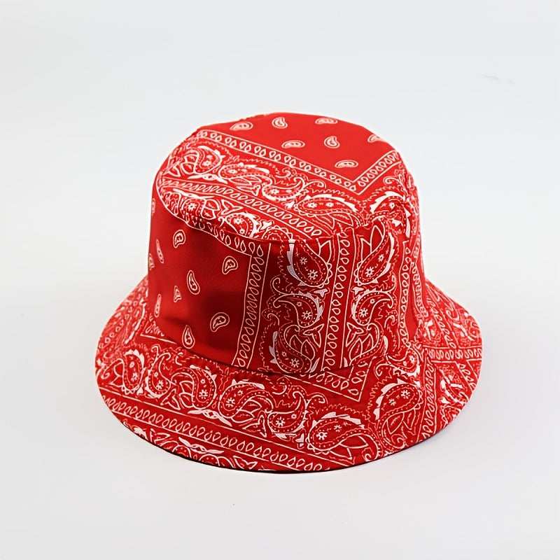 Paisley Pattern Bucket Hat Ethnic Style Couple Sunshade