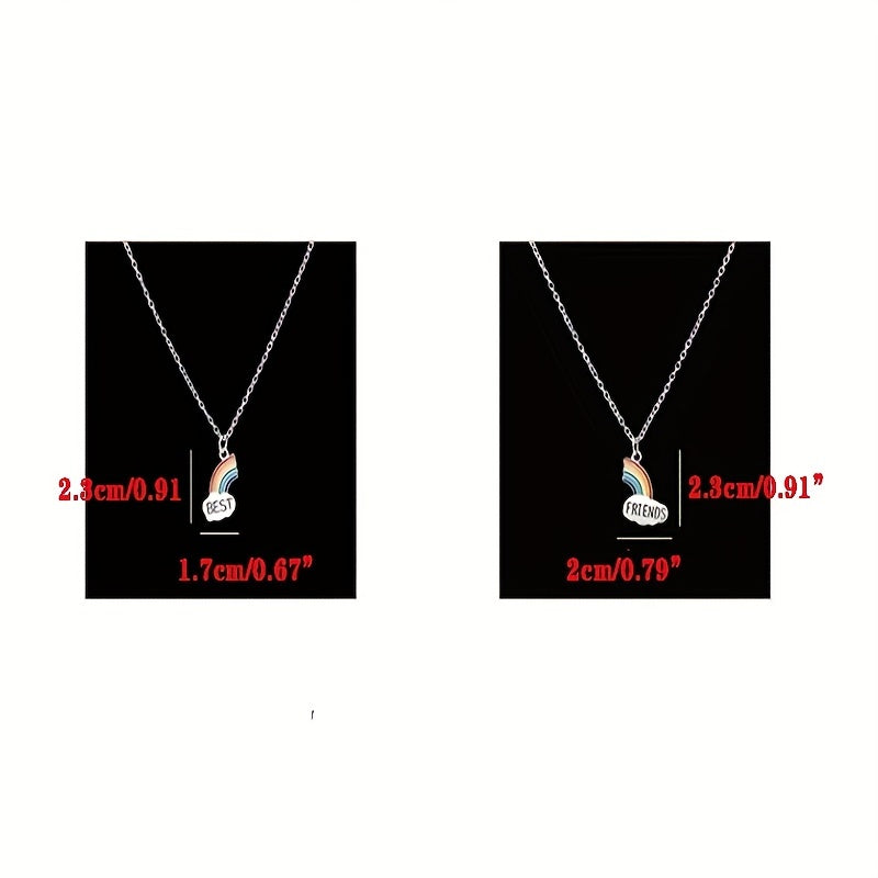 Friends Cloud Necklace Pendant Rainbow Splicing Couple Good Girlfriends