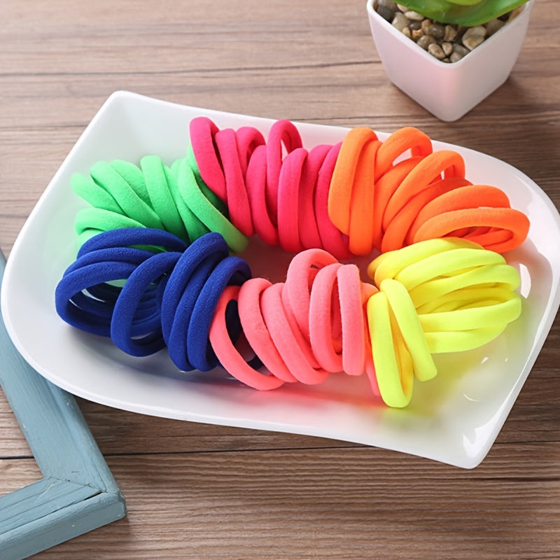 120pcs Thick Hair Ties Band for Women Girls No Damage Ponytail