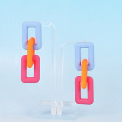 Colorful Chain Dangle Earrings Acrylic Jewelry Gift