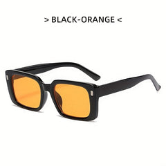Rivet Decor Rectangle Sunglasses UV400