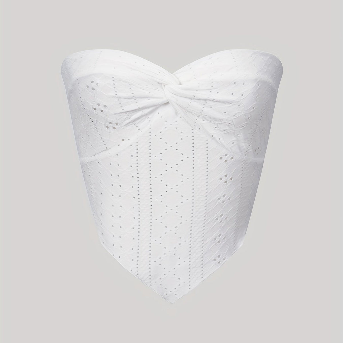 Eyelet Embroidered Strapless Top Summer Women's Clothing