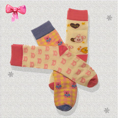 Bunny & Bear Print Mid Tube Socks Women's Stockings