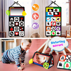 Interactive Double Sided Mirror Cloth Book for Babies