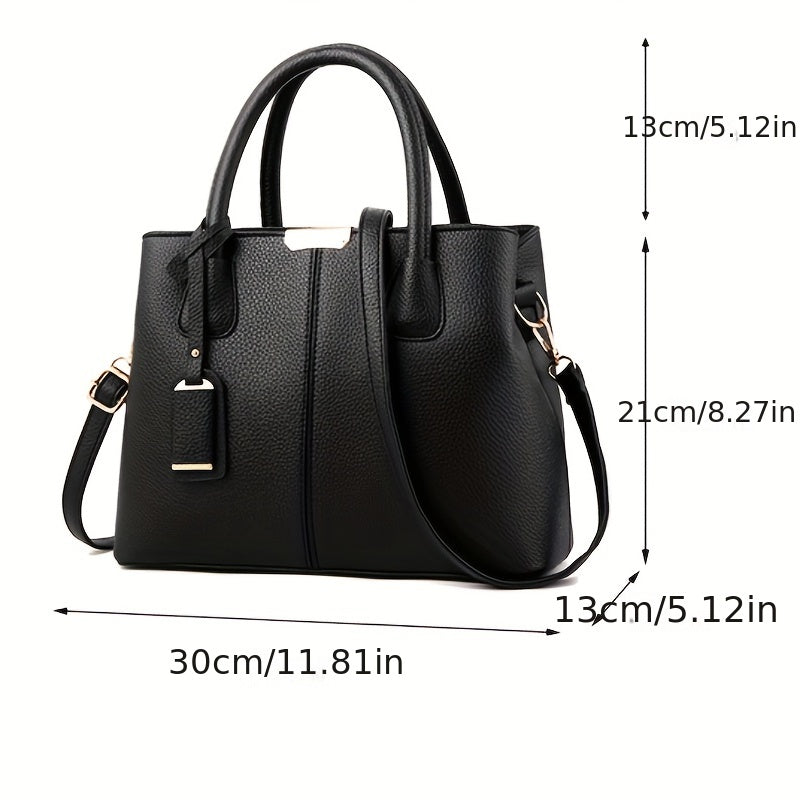 Classic Tote Satchel Bag Solid Shoulder Bag All Match Crossbody Bag
