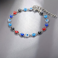 Multicolor Devil's Eye Beads Resin Bracelet