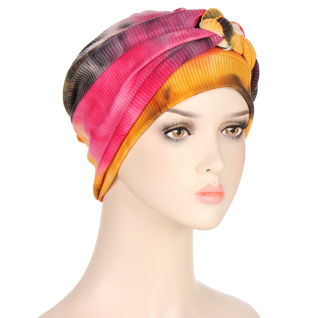 Tie Dye Braid Bandana Cap Turban Cap Hair Bonnet Head Scarf Wrap