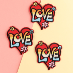 3pcs Love Pattern Embroidery Patches Fabric Art Decor DIY Clothes Accessories